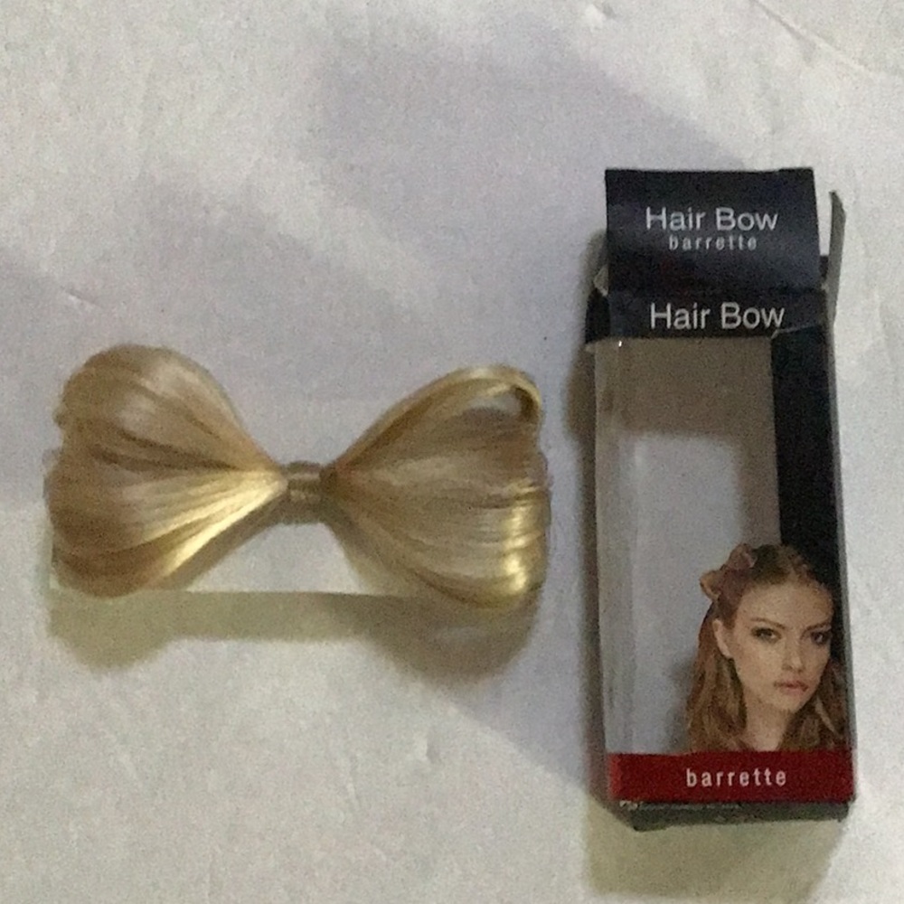 Mia‎ Beauty Blond Hair Bow Silver Hair Barrette NWT